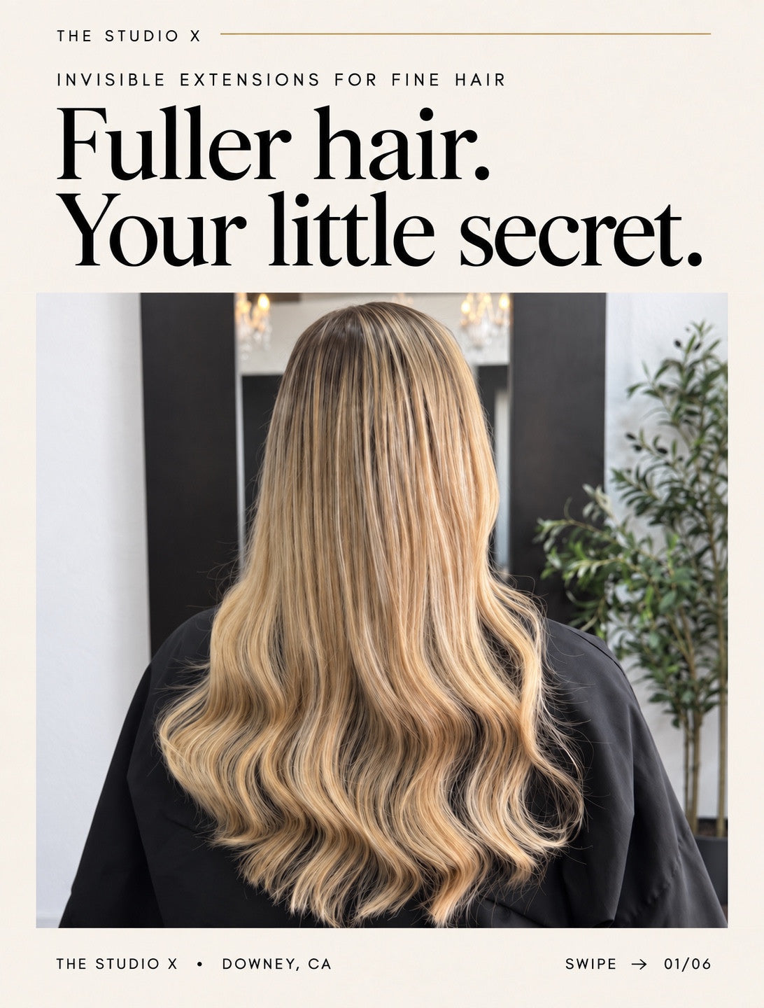 Real Studio X Micro K-Tip hair extension result with increased fullness