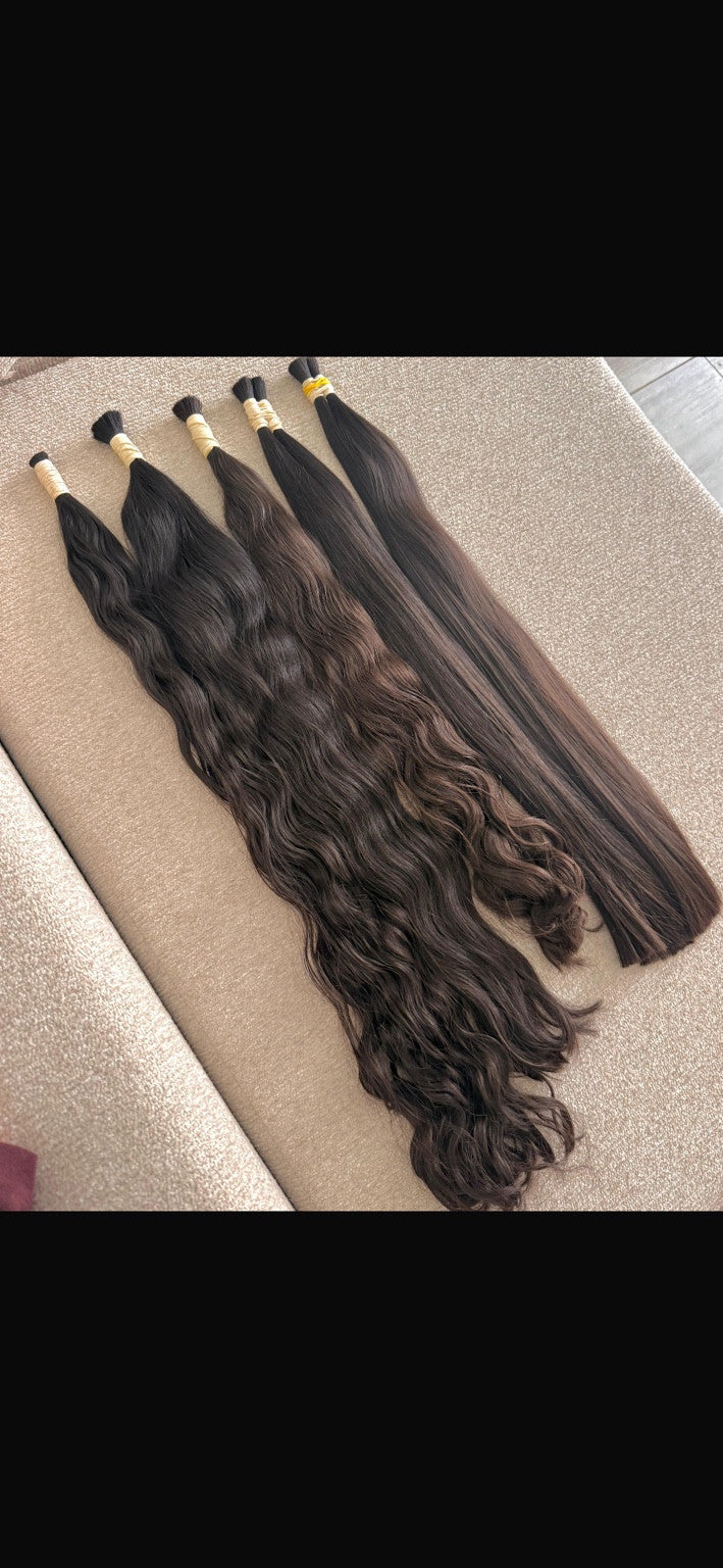 Actual Studio X extension hair in different natural textures